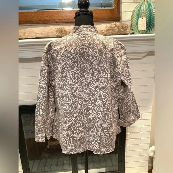 #173 Gorgeous Chicos Cotton Button Front Jacket/Blazer Size 1 Medium - Picture 8 of 11